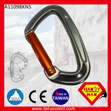 25KN D Shaped Taiwan Screw Lock Aluminum Carabiner With CE